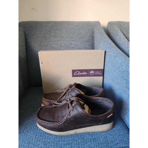 Clarks Women's "Padmora" Brown Leather Lace-Up Shoes in "Brown Smooth" Size 10 - Picture 2 of 7